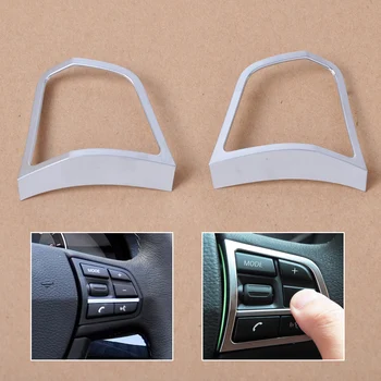 

Car Sliver Matt Chrome Steering Wheel Switch Cover Molding Trim Fit for BMW 5 Series F10 520 528i 2011 2012 2013
