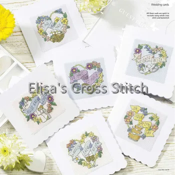 

CD126 14ct DIY Invitation Greeting Card Popular Full Set CrossStitch Greeting Card Cake Birthday Christmas Gift WEDDING CARDS