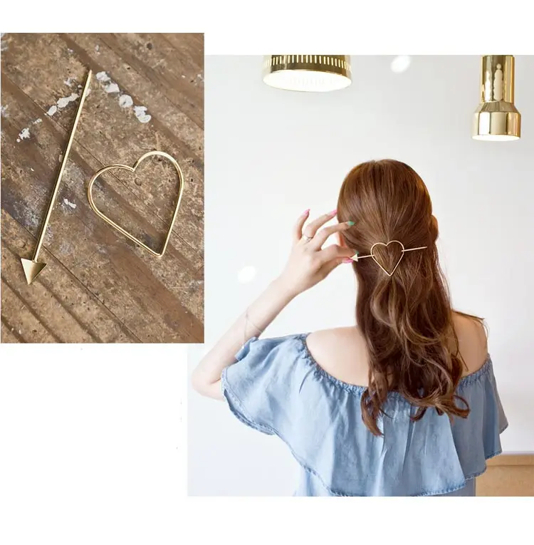 Versatile South Korea Star Heart Barrettes Hairpin Exaggeration Hairpin Head Accessories Hairpin Ponytail Hairpin Up-do Hair Acc