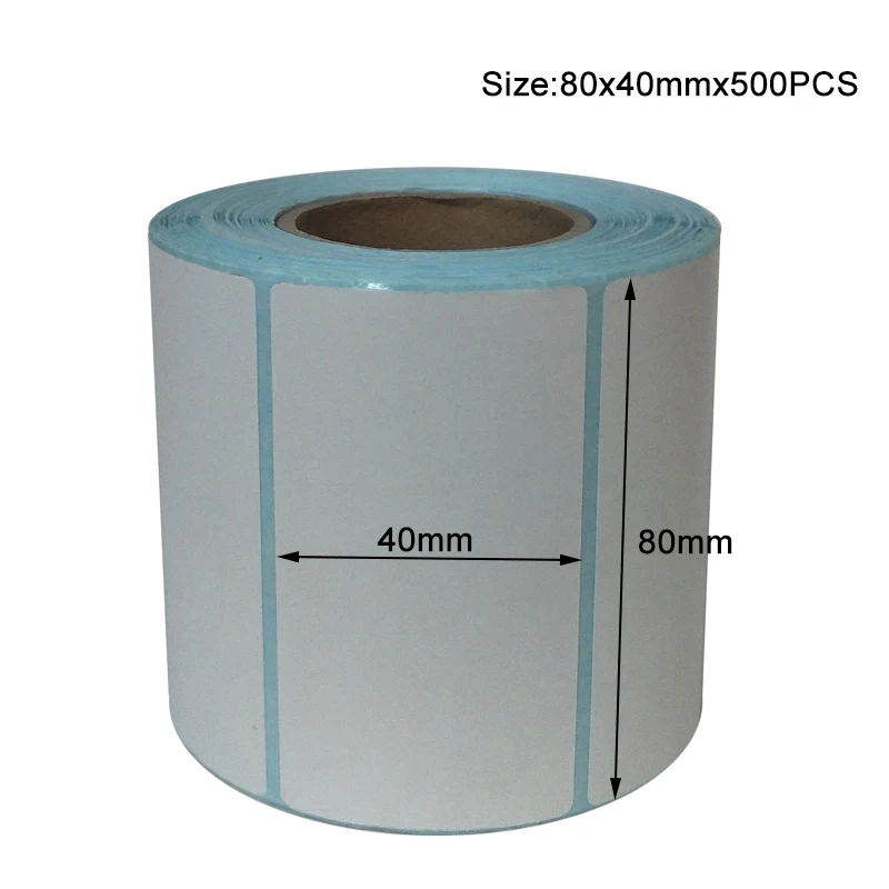 80x40mm-500pcs 20x10 мм этикеток-700 штрих-код стикер в рулоне самый сильный и толстый-тепловой почтовые BPA бесплатно, супермаркет пустой стикер - Цвет: 80x40mm-500pcs