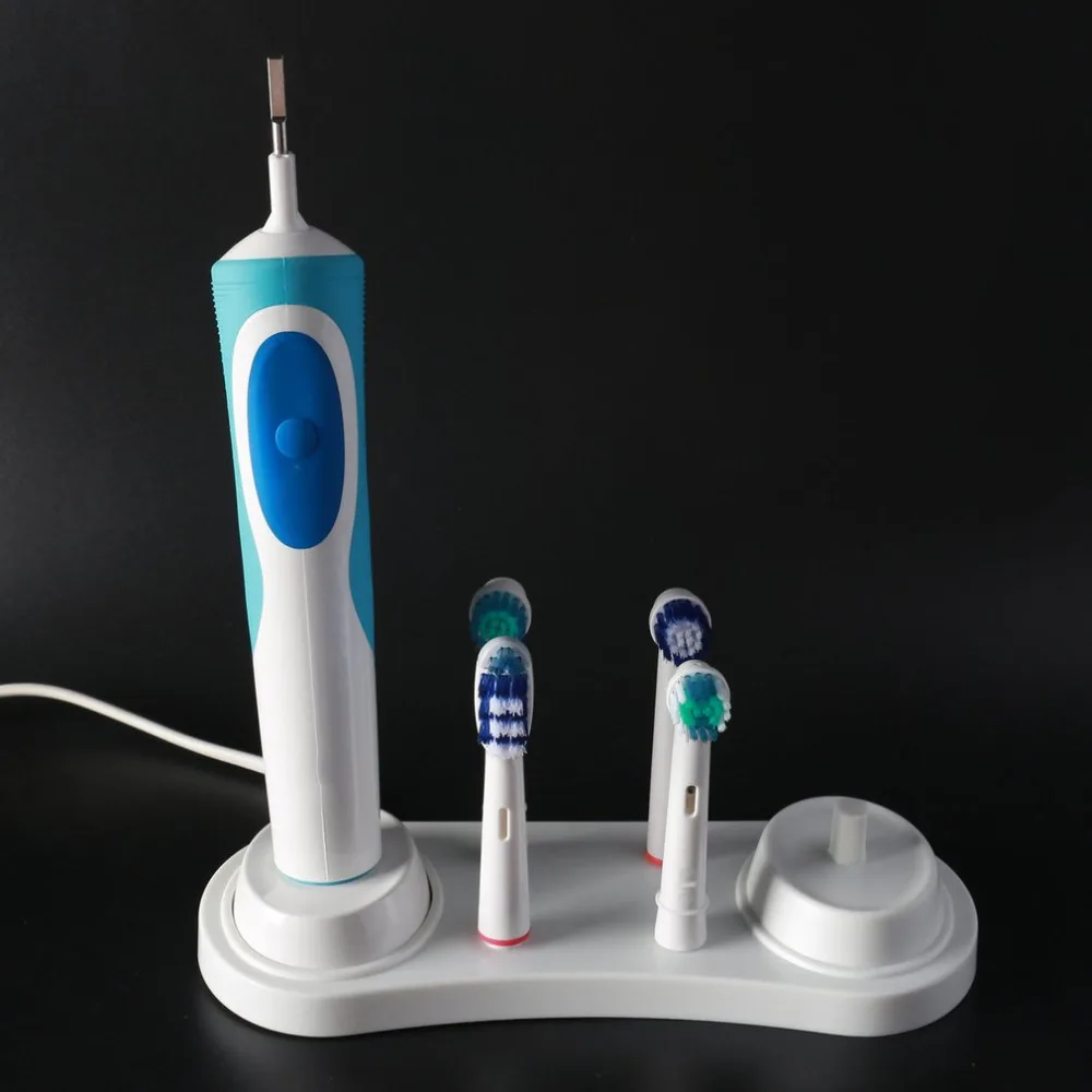 

Electric Toothbrush Holder Bracket White 2 Toothbrush Stander Base Support Holder 4 Tooth Brush Heads Base With 1 Charger Hole