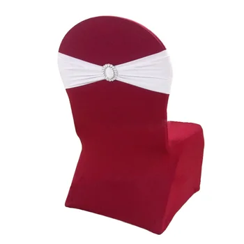 

High Quality Lycra Chair Bands with Oval buckle for Weddings Events Banquet Hotel Decoration Spandex Stretch Chair Sashes Bow