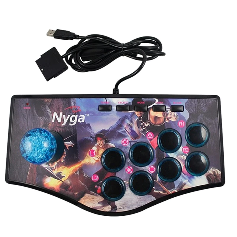 Retro Arcade Game Rocker Controller Usb Joystick For Ps2/Ps3/Pc/Android Smart Tv Built-In Vibrator Eight Direction Joystick(No.A 