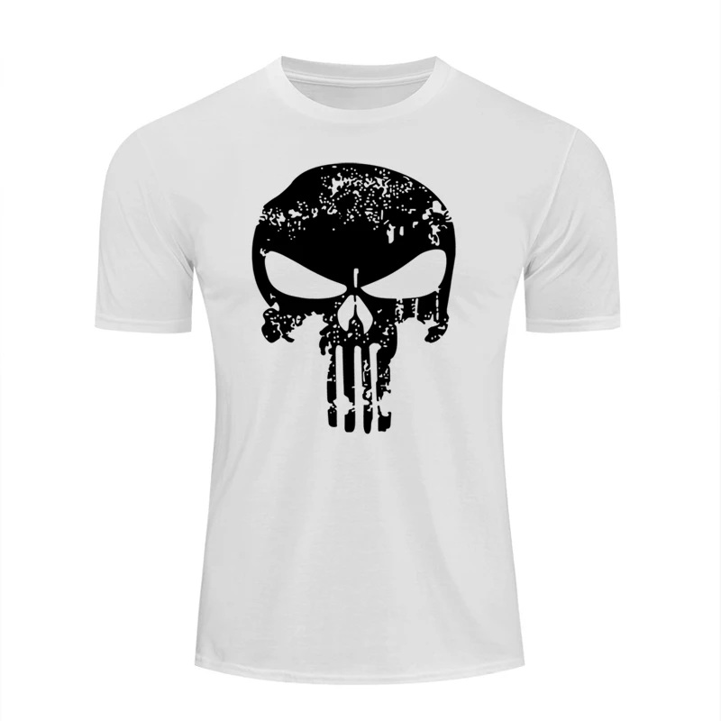 

New Funny skull T Shirt Summer Hipster Short Sleeve Tee Tops Men Punisher Anime T-Shirts Homme Short sleeve tops 100% Cotton
