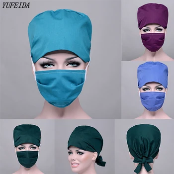 

Unisex Solid Scrub Caps Hospital Medical Nurse Hat Elastic Dentist Cap Surgical Cap Nursing Uniform Scrubs Lab Pharmacy Hats New