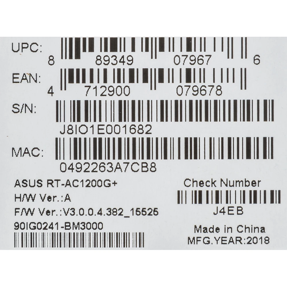 Роутер беспроводной Asus RT-AC1200G+ AC1200 10/100/1000BASE-TX/4G ready черный
