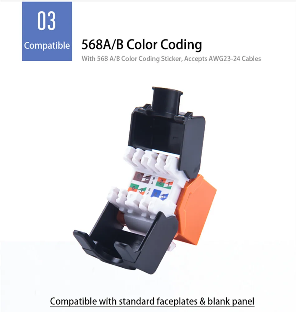 Адаптер Cat 5e RJ45, красочные разъемы Keystone, Обжимной Сетевой ...