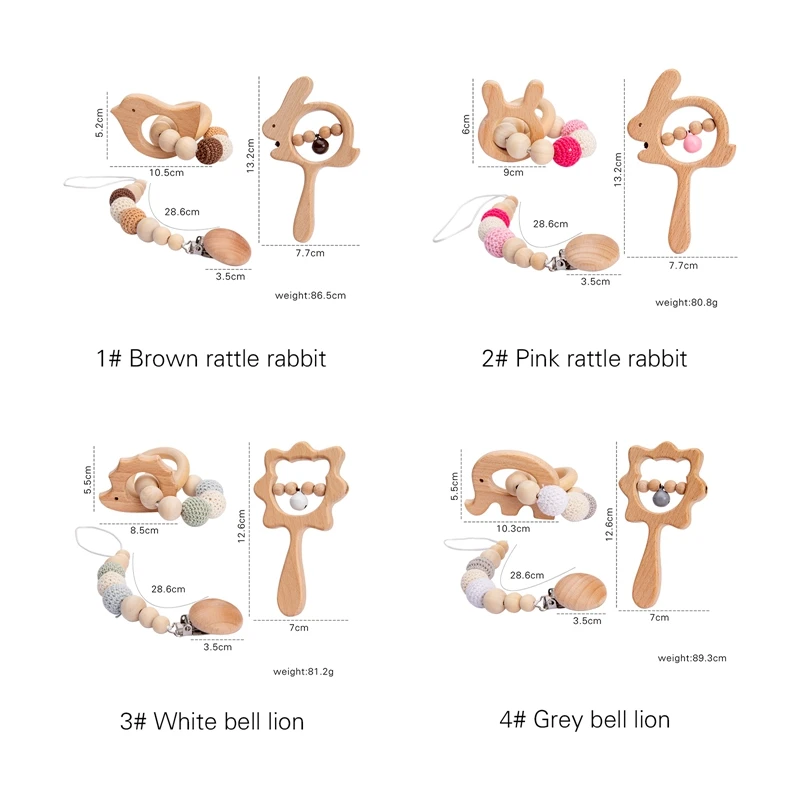 Baby Rattle Toys Lion Rabbit Hand Teething