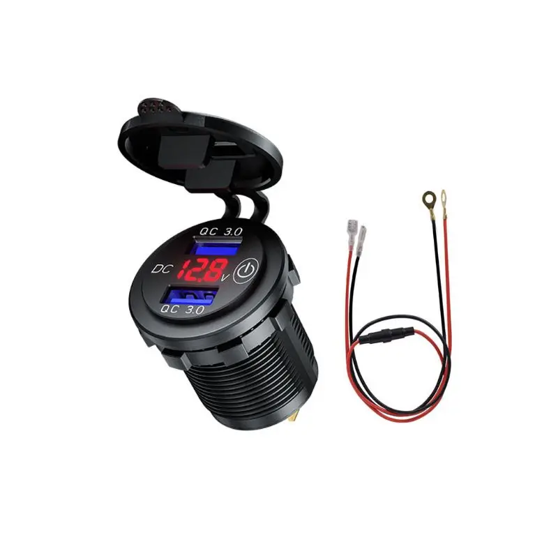 18 Вт QC 3 0 двойной USB Автомобильное зарядное устройство розетка с сенсорным
