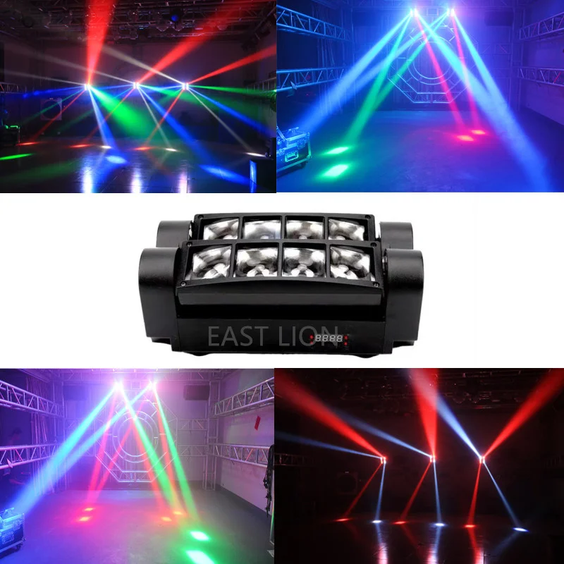 

Mini LED Beam 8x10W RGBW Spider Beam Moving Head Lighting DMX Profession Stage Effect Equipment Dj Light Disco Nightclub Party