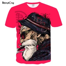 Мужская футболка летние футболки мужские Аниме принт Dragon Ball 3D футболка Мастер Роши Мужская футболка Уличная Хип Хоп Топы И Футболки