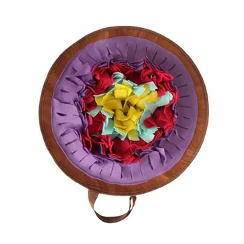 

Slow Feeder Dog Snuffle Mat Interactive Treat Dispenser Round Washable Toys Foraging Training Pad Pet Supplies Relieve Stress