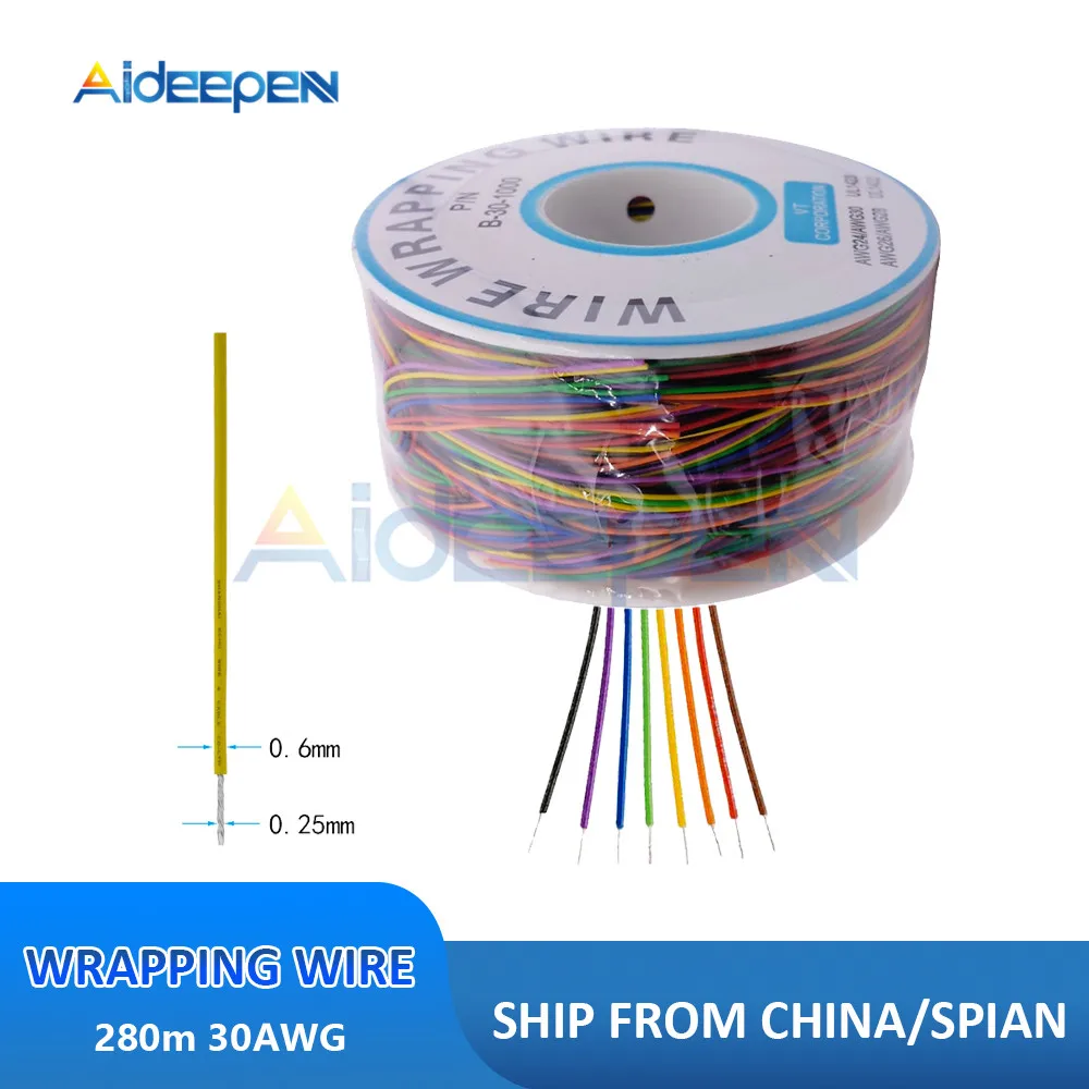 8 цветов 280 м 30AWG обмоточный провод Луженая Медь PCB Кабель макетная плата Джампер