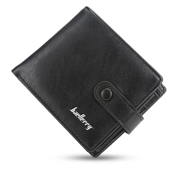 

baellerry men's short wallet Korean multi-card buckle horizontal coin purse fashion casual soft wallet PU leather