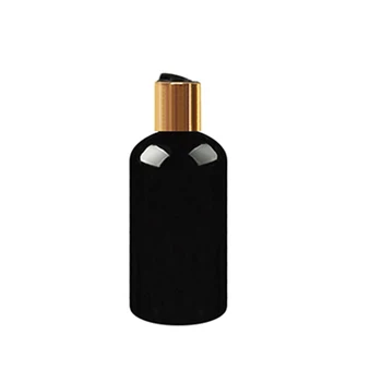 

30pcs 250ML Empty Round Black Liquid Soap Lotion Cosmetic Bottle Containers Gold Aluminum Disc Top Cap,Metal Cap Lotion Bottles