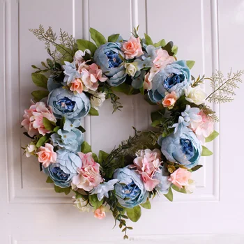 

Artificial Peony Flowers Wreath Garland Home Wedding Flower Arrangement Decor