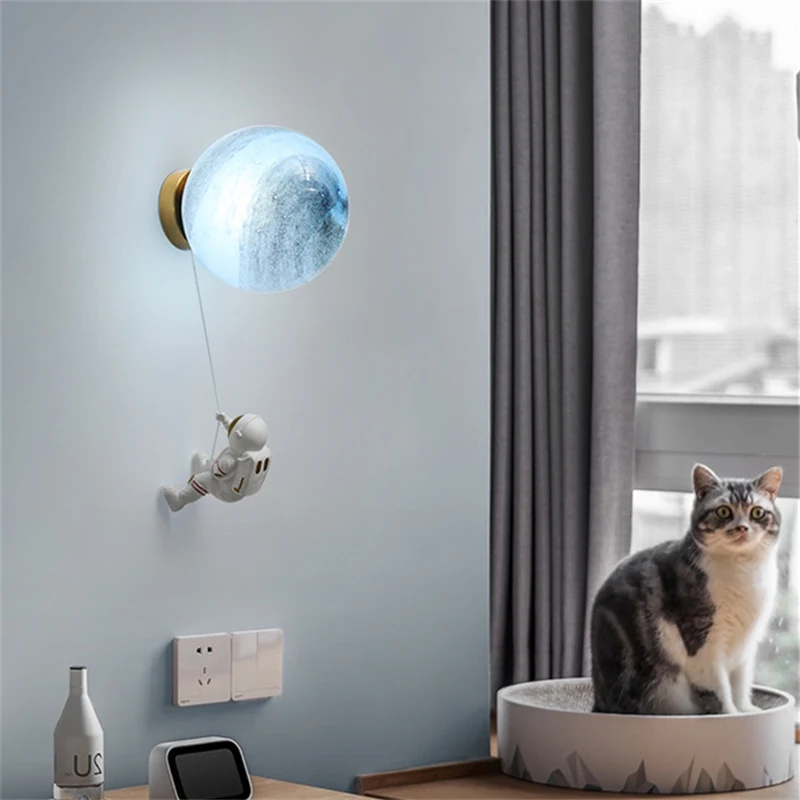 

Novelty Children Planet Wall Lamps Led G9 110-220V For Apartment Bedroom Corridor Creative Minimalist Metal Glass Luminaire