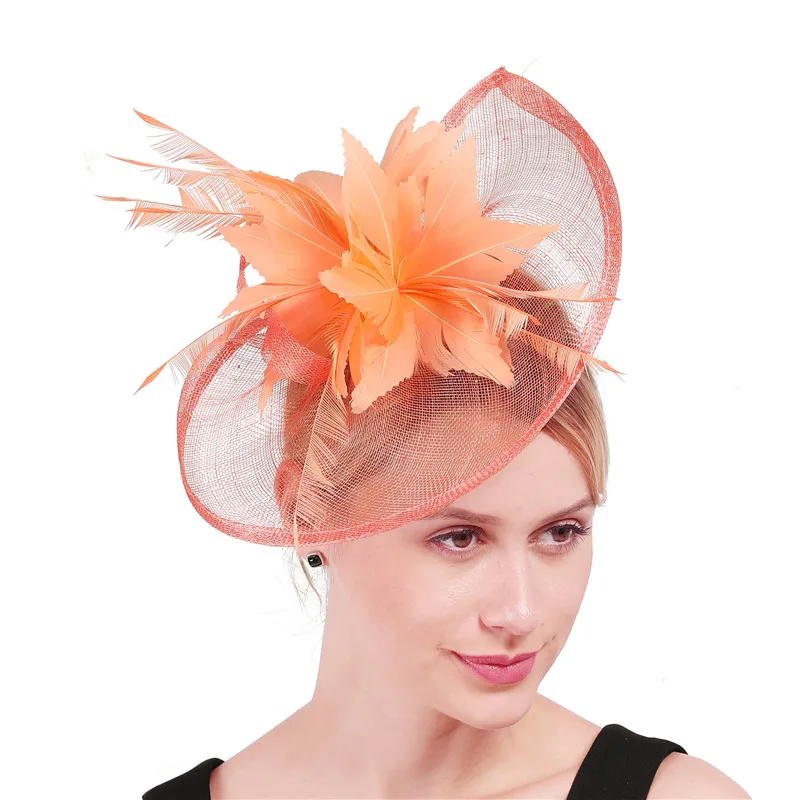 coral hat wedding