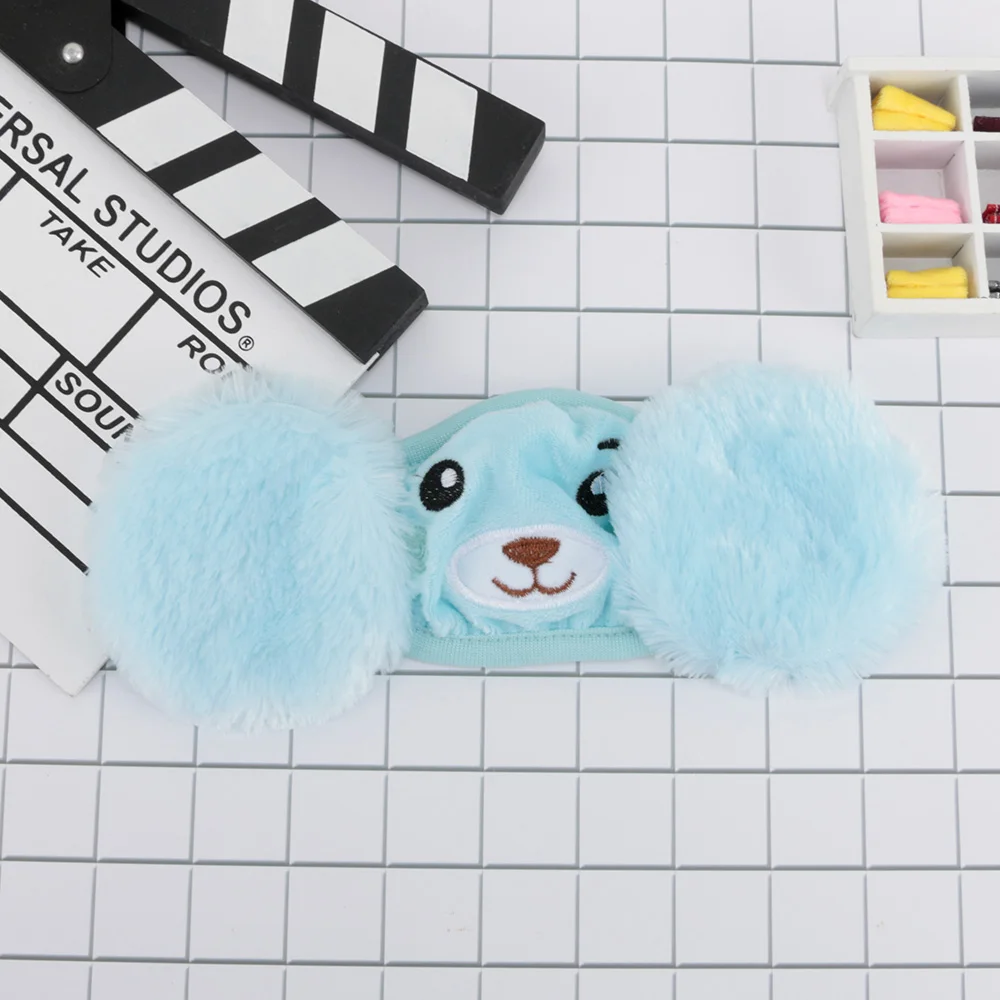 Blue Модная зимняя маска с милым медведем из мультфильма, пылезащитные зимние маски, ветрозащитные противопылевые Теплые маски для лица и рта для детей - Цвет: Blue