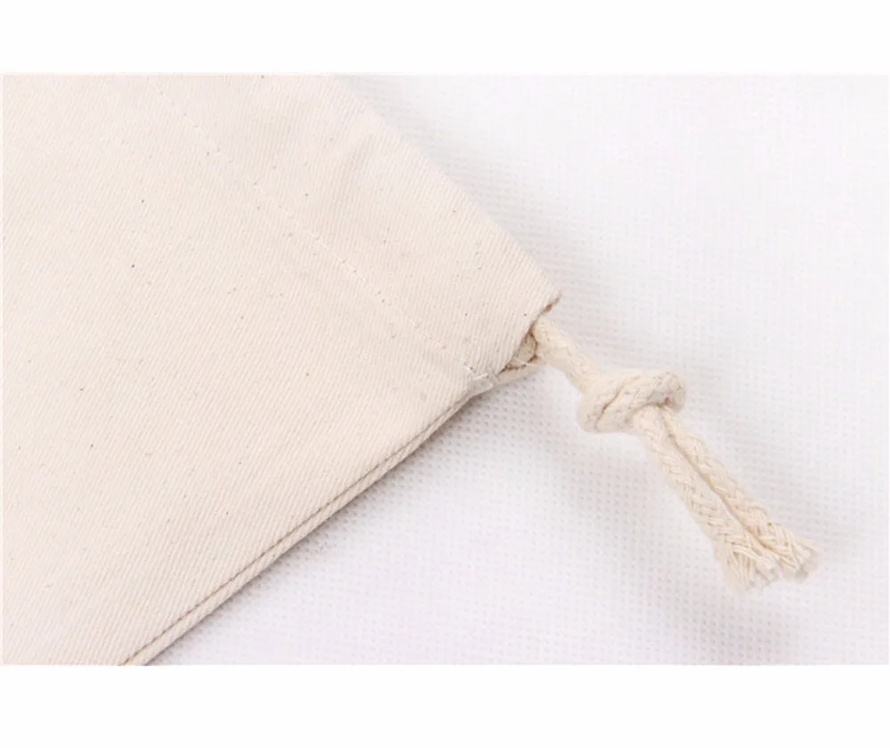 Холщовый мешок на завязках белого цвета сумка для покупок Путешествия переносной Подарочный мешок мини упаковочные сумки монета рисовая веревка маленькие лямки карманы