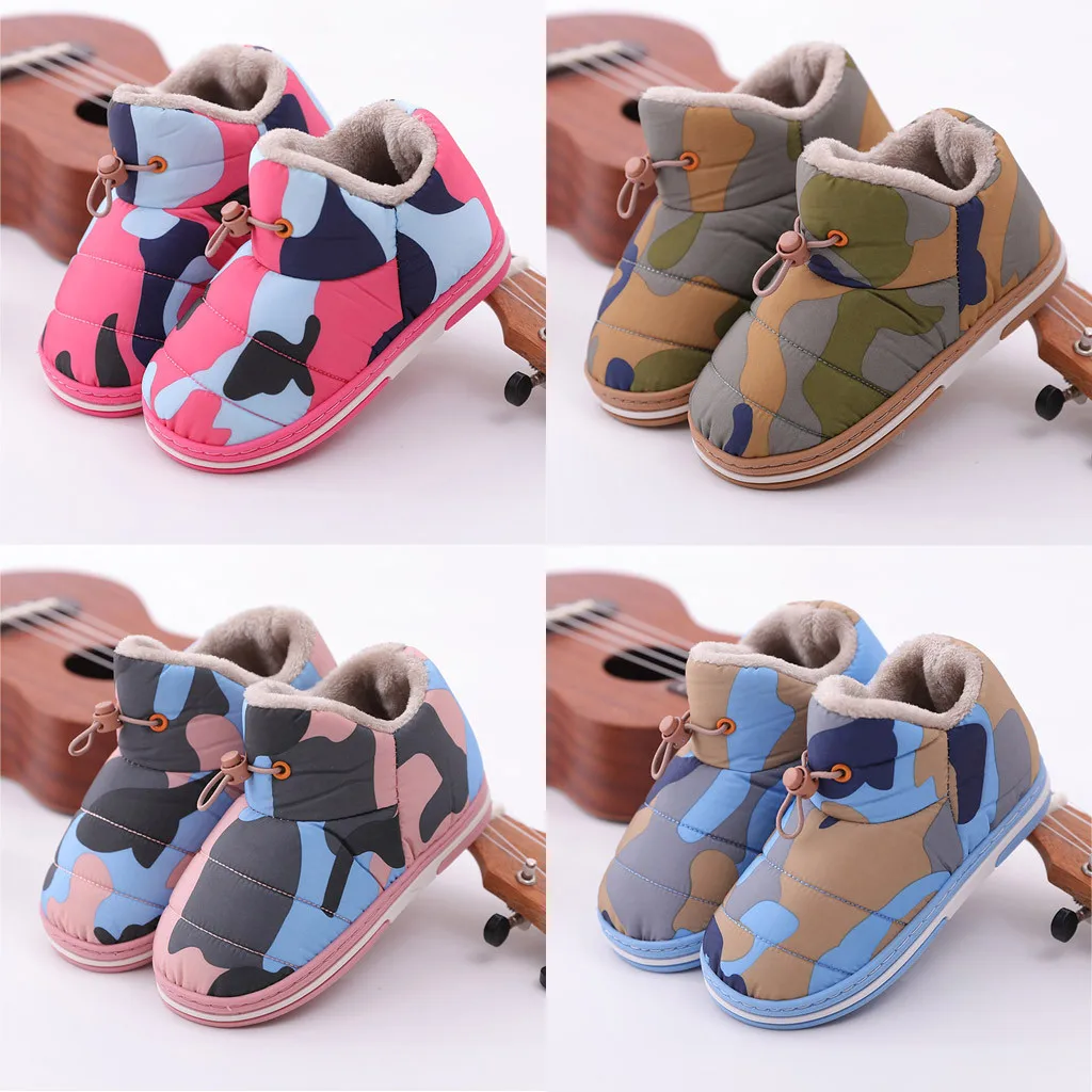 

Winter Children's Camouflage Waterproof Light Snow Boots Down Cloth Warm Cotton Shoes kids shoes Sapato bota infantil 2020 New