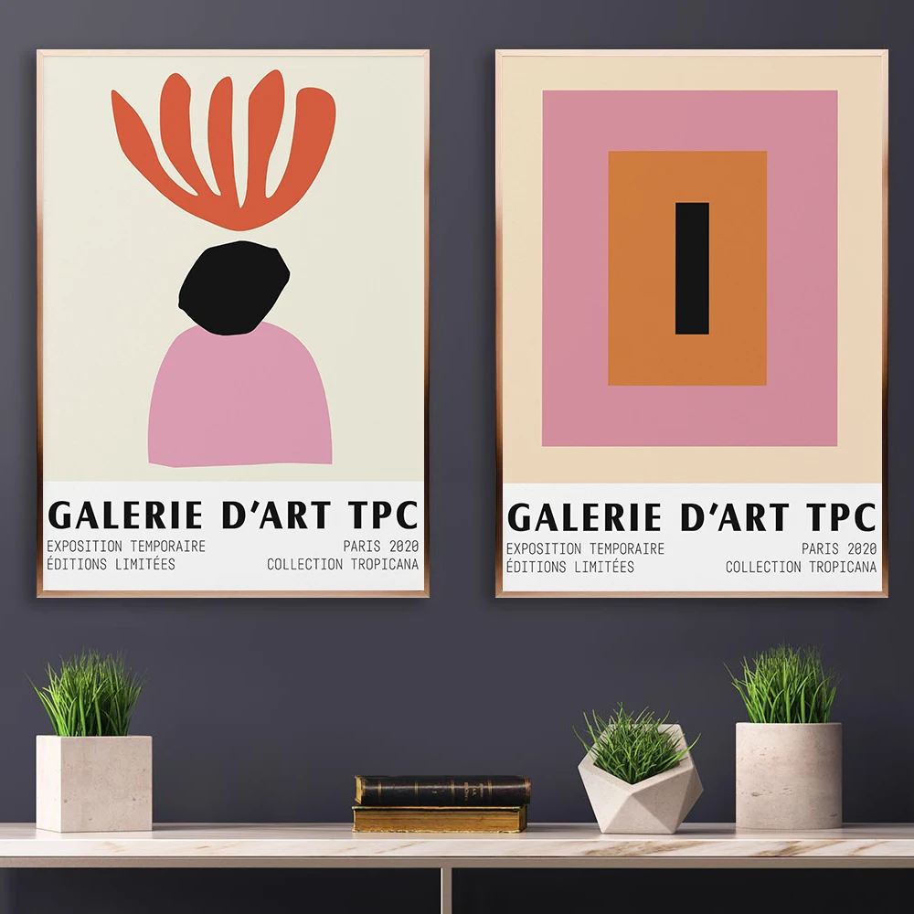 

Matisse Abstract Artwork Painting Prints Pink Red Color Block Picture Museum Wall Art Canvas Poster Bedroom Living Room Decor