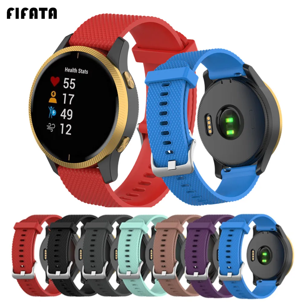 Силиконовый ремешок для наручных часов FIFATA 18 20 22 мм Garmin CAME Vivoactive 4S 4 3 браслет Forerunner