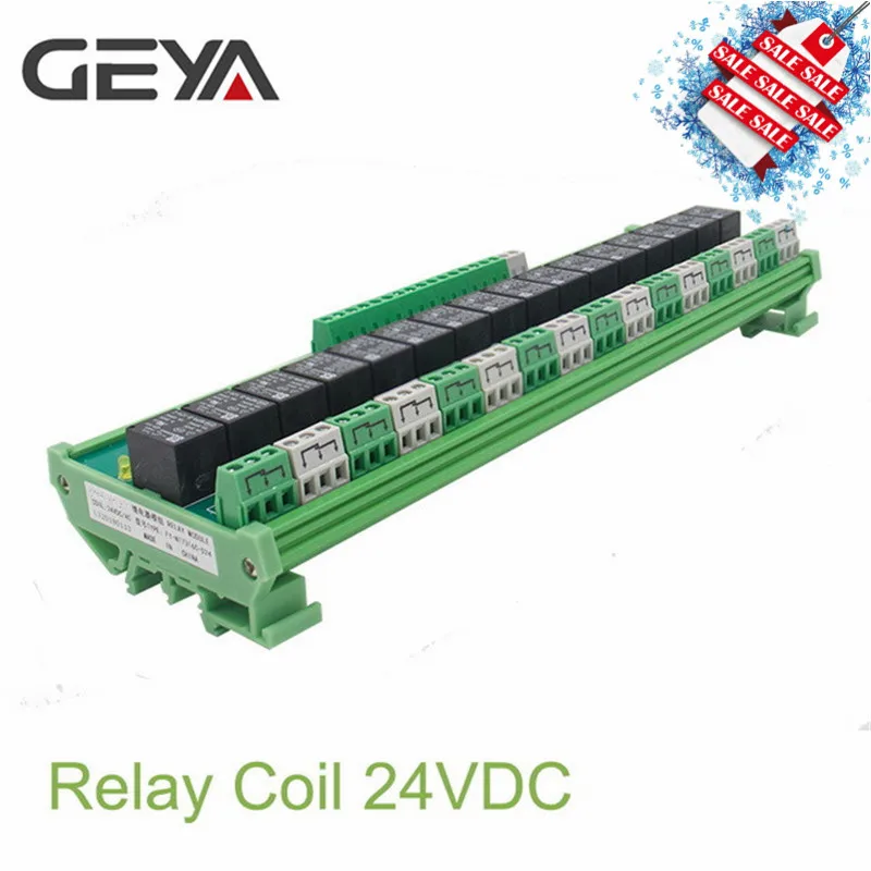 GEYA 16 групп 1SPDT 1NC1NO релейный модуль для AC DC 5 в 12 В 24 В PLC релейная плата 12 В 10A электромагнитное реле