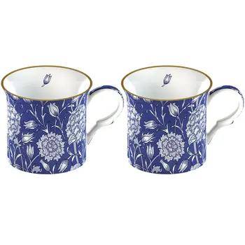 

Creative Tops Set 2 cups porcelain, with Design, blue color tableware