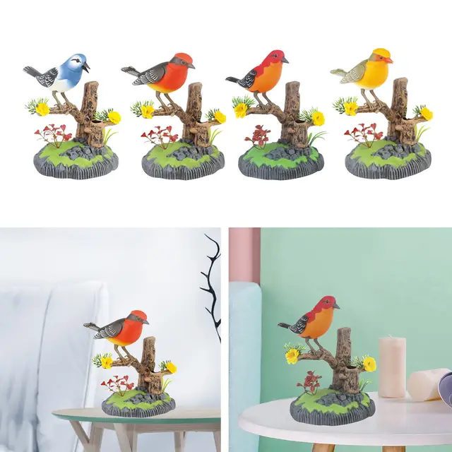 Simulated Sound Control Birds Parakeet Lovely 2 Units Parrot Electric Artificial Bird Toys Singing Bird Home Garden Decorations 6