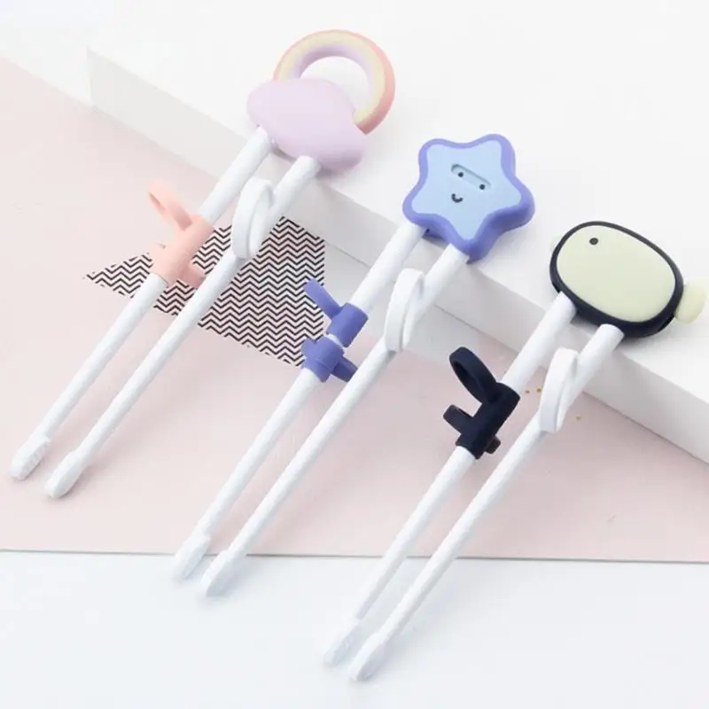 Reusable Cute Plastic Portable Chopsticks For Kids Learning Training Food Chopsticks Food Sticks Learner Kids Enlightenment