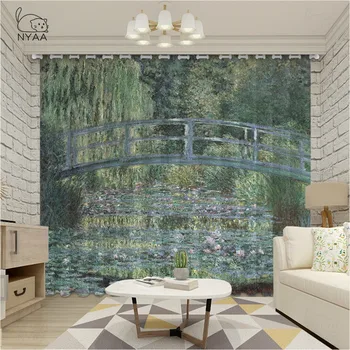 

Monet Bride Oil Painting Art Poster Window Curtains For Living Room Bedroom Curtains For Study Room Ultra-thin Micro Shading