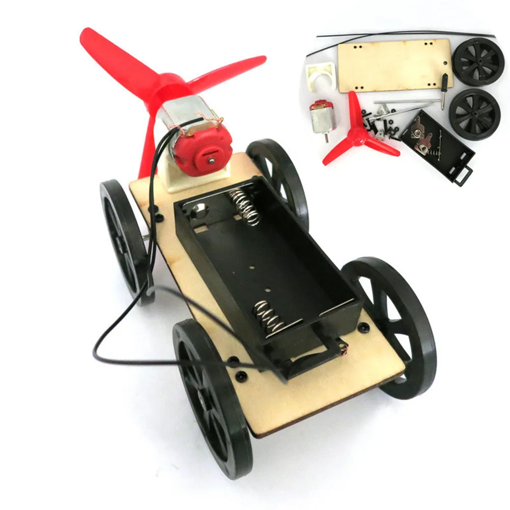 Мини ветросиловой DIY автомобильный набор для обучения детей хобби забавные