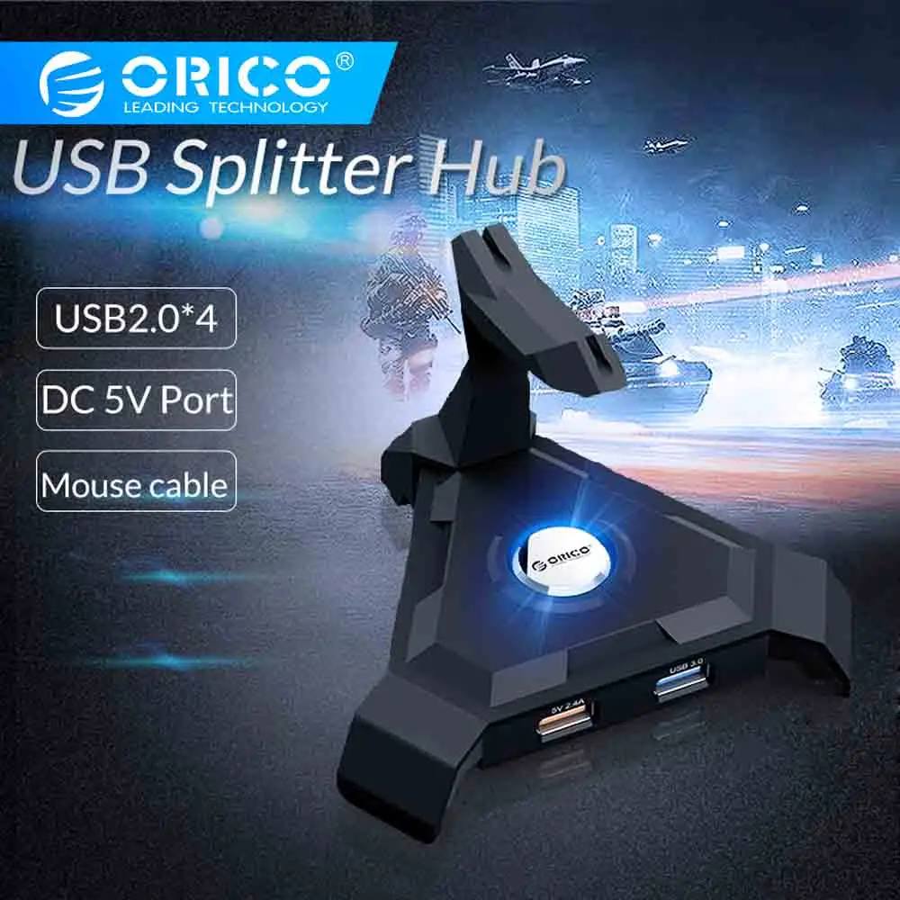 

Orico LH4-U2 Mouse Cable Management 4 Ports USB2.0 HUB (Without Power Adapter)