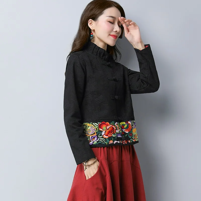 Cheongsam Топ Ципао традиционная Cheongsam Восточная китайская одежда для женщин топы с длинными рукавами традиционная китайская Ципао TA2146