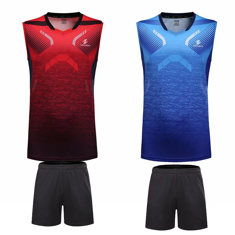 

Men's Sleeveless Badminton Clothing Wicking Breathable Crew Neck Groups Uniforms Work Clothes but Lettering Shorts Set