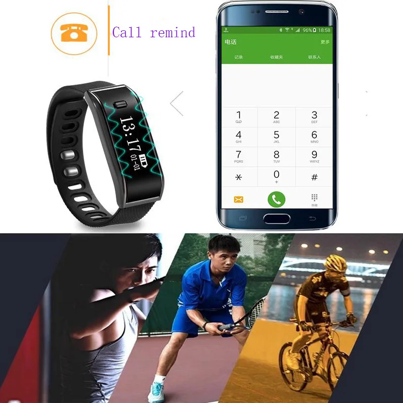 Мода Bluetooth Смарт часы браслет световой трекер для samsung iPhone