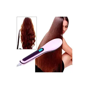 

New 3 in 1 Anti Scald Hair Straightener Brush, Anti Static Ceramic Heating Detangling Hair Brush for Faster Straightening