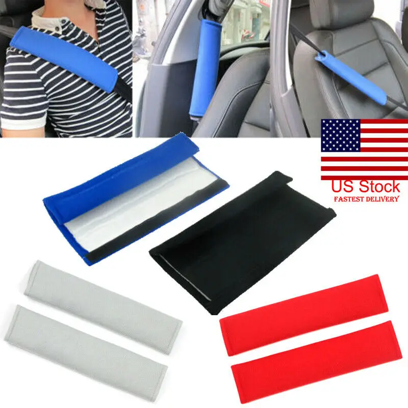 Comfortable 2X Shoulder Cover Cushion Seat Belt Pad Strap Back Pack Harness Car Safety Blue Black Gray Red 4 Colors | Автомобили и