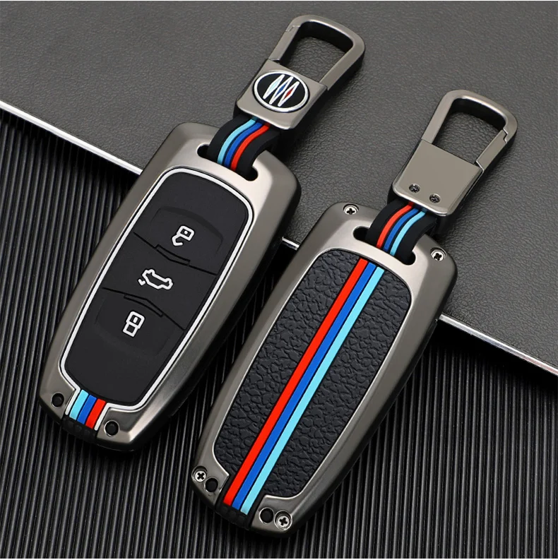 Metal Car Smart Key Case Cover Shell Fob For Geely Boyue Atlas NL3 Emgrand X7 EX7 EC7 GT GC9 Borui Coolray Protector Accessories - H6a6d078d904141d097ec79c054eab807W