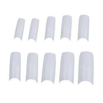 

500 pcs French Style Acrylic Artificial Fingernails Half Tips White