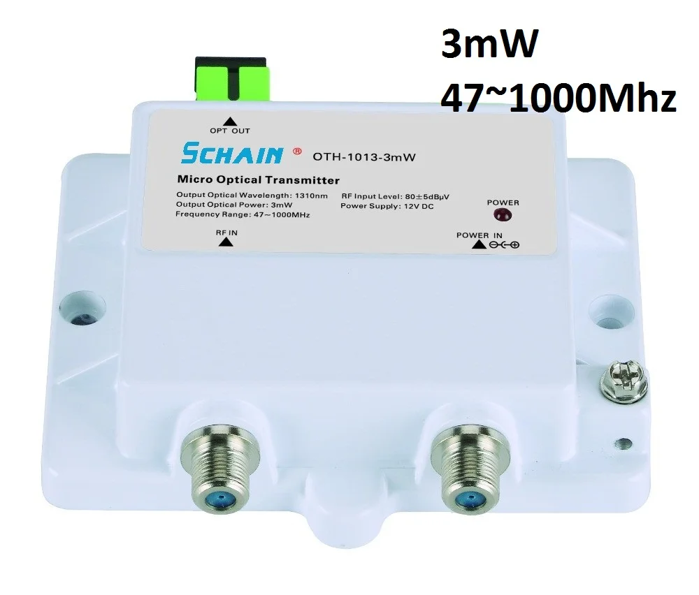 Микро оптический передатчик 3mw FTTH 47 1000MHz 12V DC 1310nm 1550nm CATV с SC APC Оптический Fibra Optica