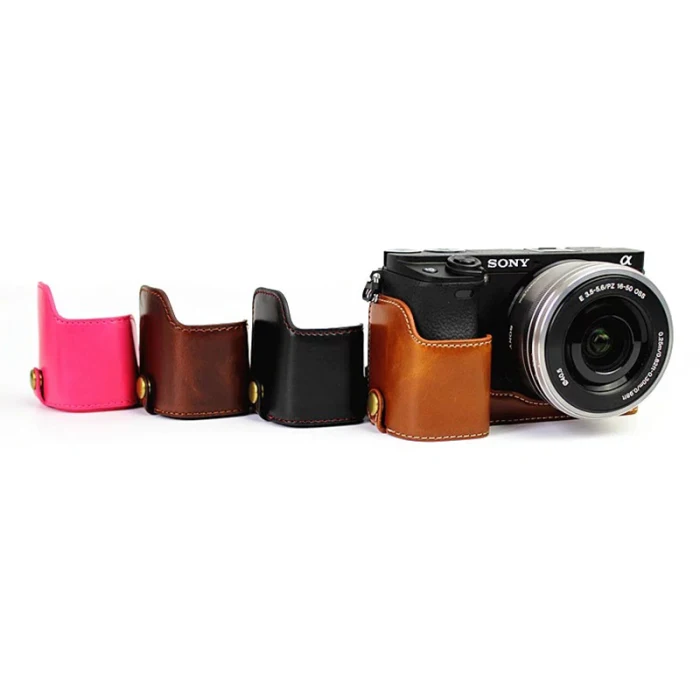 Винтажный кожаный чехол для камеры, половинный чехол для sony A6000 A6300 GV99