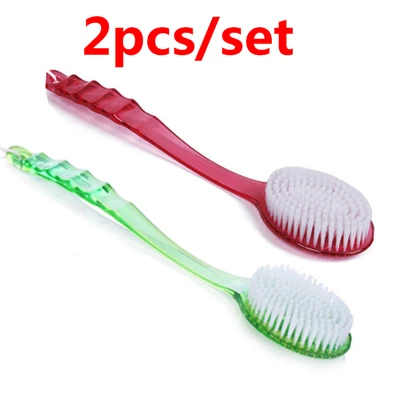 2pcs 2 шт./партия, пластиковая щетка для душа с длинной ручкой, щеточка для очищения кожи, щетки для чистки тела, аксессуары для ванной комнаты, инструменты для чистки - Цвет: 2pcs