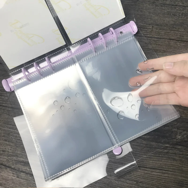 Fichário para Cartões Bolsa de Armazenamento Folha Transparente Álbum Livro Caderno Recarga Página Papelaria Escolar 10 Pçs a5 a6 Pvc 1 Porta-cartão e porta-papel
