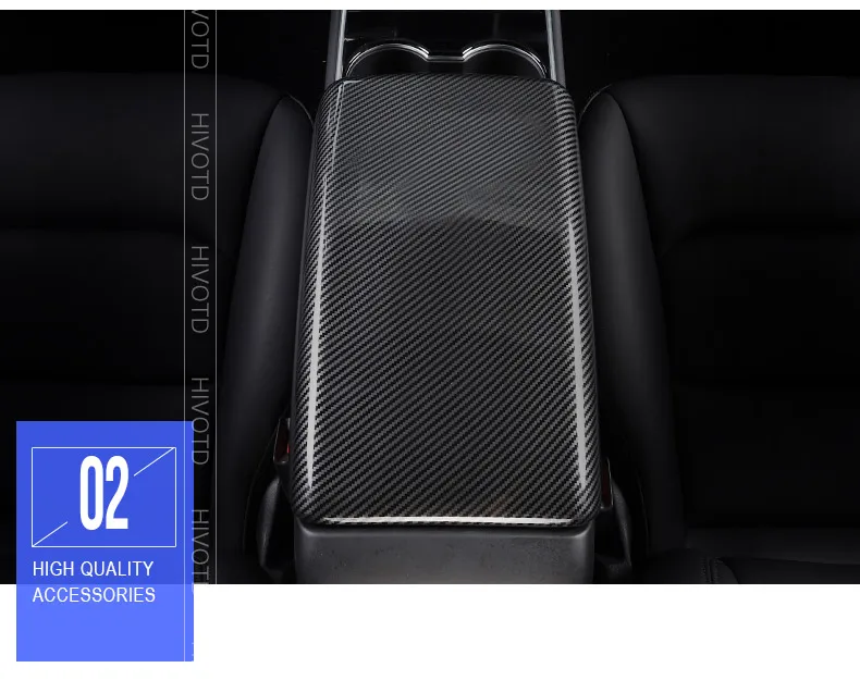 Hivotd для Tesla модель 3 автомобильные аксессуары центральная консоль подлокотник коробка панель Защитная крышка ABS углеродное волокно внутренние молдинги,автотовары аксессуары для авто
