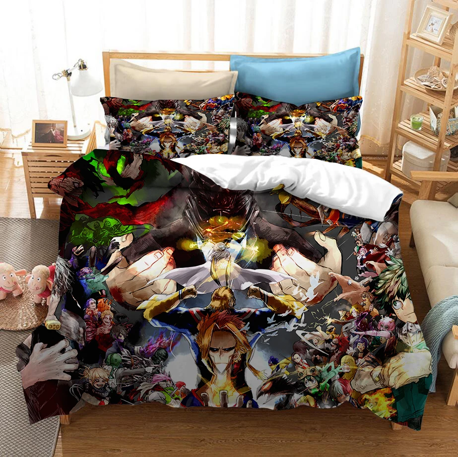 Japan Anime My Hero Academia 3D Printed Bedding Set Duvet Covers Pillowcases Comforter Bedding Set Bedclothes Bed Linen 02