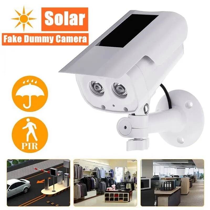 

KCASA Simulation Fake Dummy Camera Waterproof Outdoor Indoor Security PIR Sensor CCTV Surveillance Bullet Flashing LED Light