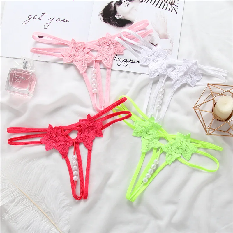 

3pcs/set Open Nylon G-String G String Transparent Women's Panties Flowers Girls Underwear Ladies Panty Female Sexy Lingerie