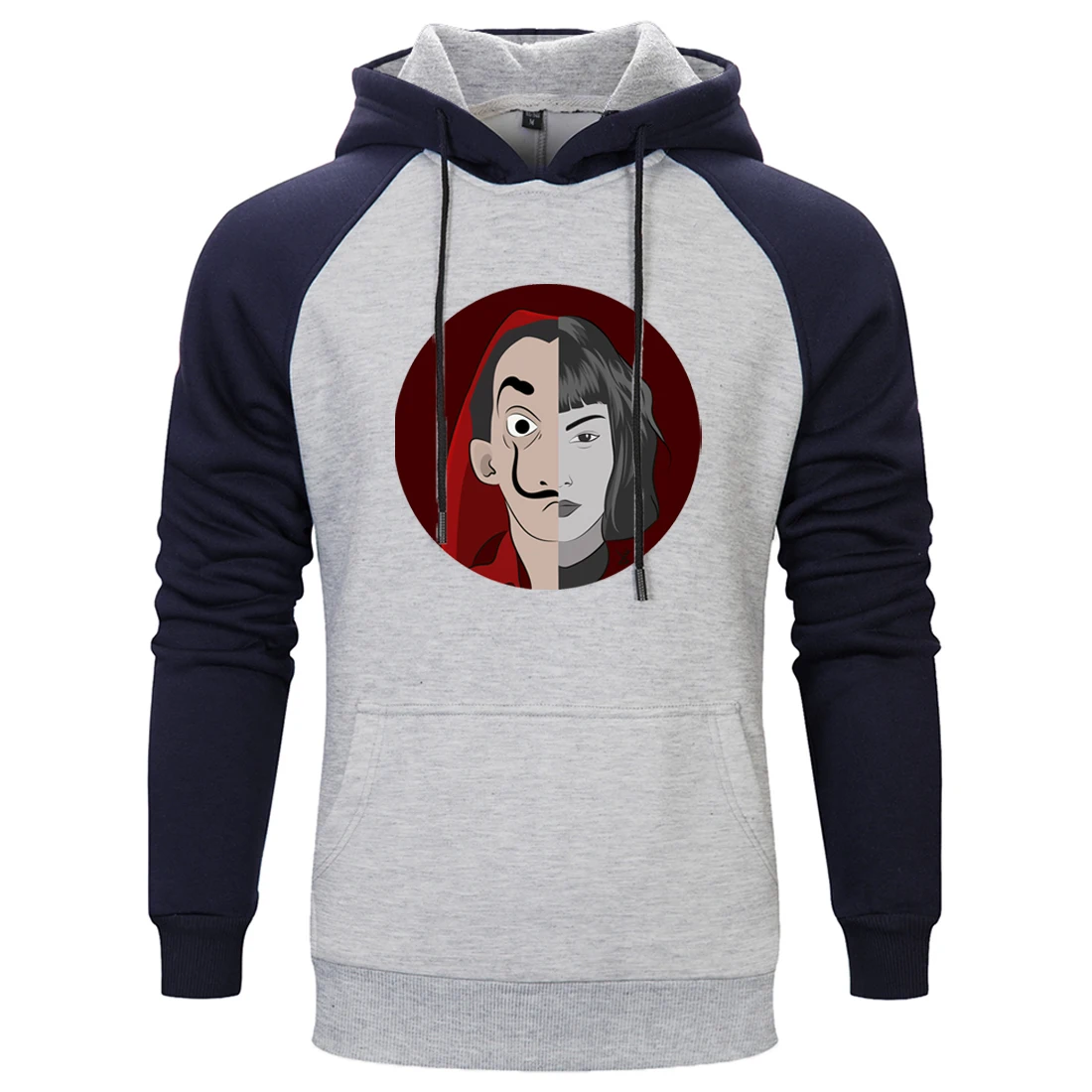 

La casa de papel Raglan Hoody For Mens Casual Fashion Sweatshirt Hoodie Standard Pullovers Tops New Arrival Moletom Masculino